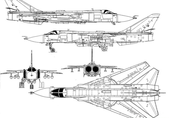 Dry Su-24 drawings (figures) of the aircraft